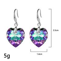 Simple Style Heart Shape Alloy Glass Women's Drop Earrings 1 Pair main image 5