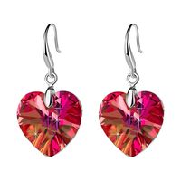 Simple Style Heart Shape Alloy Glass Women's Drop Earrings 1 Pair sku image 2