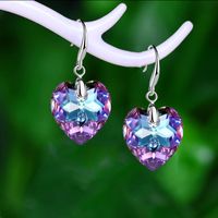 Simple Style Heart Shape Alloy Glass Women's Drop Earrings 1 Pair main image 3