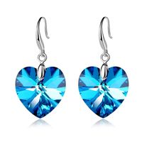 Simple Style Heart Shape Alloy Glass Women's Drop Earrings 1 Pair sku image 4