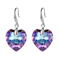 Simple Style Heart Shape Alloy Glass Women's Drop Earrings 1 Pair sku image 5