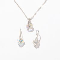 Mode Herzform Legierung Beschichtung Opal Damen Ohrringe Halskette sku image 1