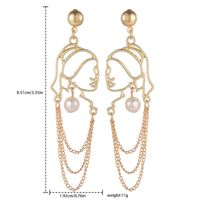 Fashion Human Face Alloy Pearl Hollow Out Women's Drop Earrings 1 Pair main image 6