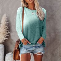 Women's Blouse Long Sleeve T-shirts Patchwork Casual Gradient Color main image 2