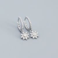 Fashion Snowflake Sterling Silver Inlay Artificial Diamond Drop Earrings 1 Pair sku image 1