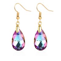 Fashion Water Droplets Heart Shape Crystal Plating Women's Drop Earrings 1 Pair sku image 2