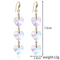 Fashion Water Droplets Heart Shape Crystal Plating Women's Drop Earrings 1 Pair sku image 8