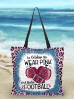 Women's Fashion Animal Letter Canvas Shopping Bags sku image 4