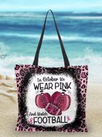 Women's Fashion Animal Letter Canvas Shopping Bags sku image 6