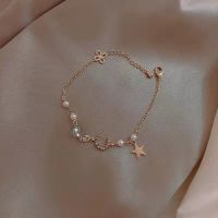 Sweet Heart Shape Alloy Pearl Inlay Rhinestones Women's Bracelets 1 Piece sku image 5