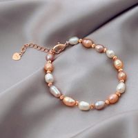 Sweet Heart Shape Alloy Pearl Inlay Rhinestones Women's Bracelets 1 Piece sku image 23