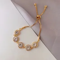 Dulce Ronda Aleación Enchapado Embutido Diamantes De Imitación Mujeres Pulsera 1 Pieza sku image 21