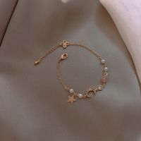 Sweet Heart Shape Alloy Pearl Inlay Rhinestones Women's Bracelets 1 Piece sku image 2
