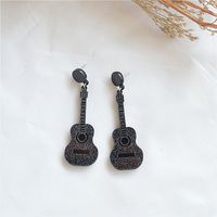 Retro Guitar Heart Shape Arylic Resin Enamel Women's Drop Earrings 1 Pair sku image 4