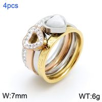 Titanium Steel 18K Gold Plated Rose Gold Plated Retro Plating Heart sku image 1