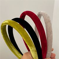 Fashion Solid Color Gold Velvet Hair Band 1 Piece main image 1