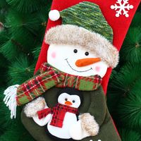 Christmas Cute Santa Claus Snowman Elk Cloth Polyester Party Christmas Socks 1 Piece main image 3