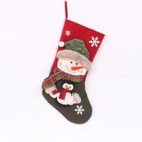 Christmas Cute Santa Claus Snowman Elk Cloth Polyester Party Christmas Socks 1 Piece sku image 1