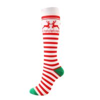 Unisex Retro Christmas Tree Snowman Snowflake Nylon Over The Knee Socks A Pair main image 4