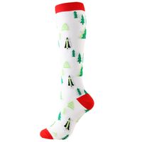 Unisex Retro Christmas Tree Snowman Snowflake Nylon Over The Knee Socks A Pair main image 3
