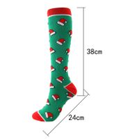 Unisex Retro Christmas Tree Snowman Snowflake Nylon Over The Knee Socks A Pair main image 2