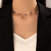 Nueva Joyería De Moda Simple Collar De Una Sola Capa De Aleación De Diamantes De Imitación Verde sku image 11
