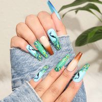 Retro Tie Dye Heart Shape Flower Abs Nail Patches 1 Set sku image 8