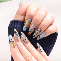 Retro Tie Dye Heart Shape Flower Abs Nail Patches 1 Set sku image 5