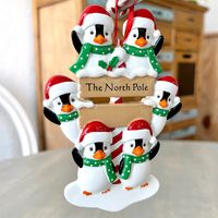 Christmas Cute Penguin Santa Claus Snowman Resin Party Hanging Ornaments 1 Piece main image 6