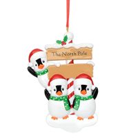 Christmas Cute Penguin Santa Claus Snowman Resin Party Hanging Ornaments 1 Piece sku image 8