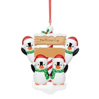 Christmas Cute Penguin Santa Claus Snowman Resin Party Hanging Ornaments 1 Piece sku image 9