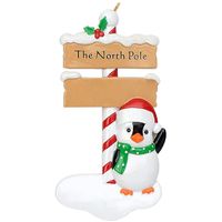 Christmas Cute Penguin Santa Claus Snowman Resin Party Hanging Ornaments 1 Piece sku image 6