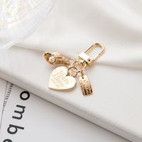 Fashion Letter Heart Shape Shell Imitation Pearl Metal Unisex Bag Pendant Keychain 1 Piece sku image 3