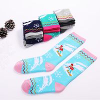 Kid's Sports Stripe Snowflake Cotton Crew Socks A Pair main image 2