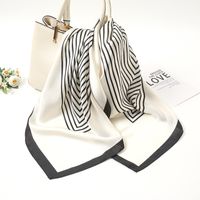 Women's Simple Style Stripe Satin Printing Silk Scarves sku image 2