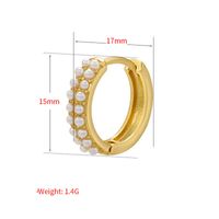 Mode Geometrisch Messing Inlay Künstliche Perlen Ohrringe 1 Paar main image 2