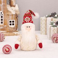 Christmas Cute Santa Claus Snowman Cloth Polyester Party Ornaments 1 Piece sku image 1