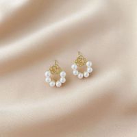 Fashion Bow Knot Alloy Plating Inlay Artificial Gemstones Pearl Women's Drop Earrings 1 Pair sku image 22