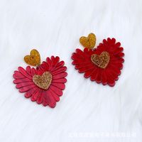 Cute Heart Shape Arylic Patchwork Women's Drop Earrings 1 Pair main image 4
