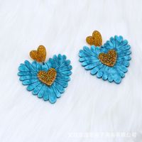 Cute Heart Shape Arylic Patchwork Women's Drop Earrings 1 Pair sku image 3