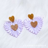 Cute Heart Shape Arylic Patchwork Women's Drop Earrings 1 Pair sku image 7