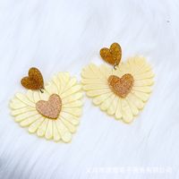 Cute Heart Shape Arylic Patchwork Women's Drop Earrings 1 Pair sku image 8