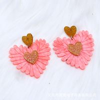 Cute Heart Shape Arylic Patchwork Women's Drop Earrings 1 Pair sku image 5