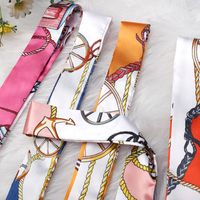 Women's Fashion Lattice Chains Print Polyester Printing Silk Scarves main image 3