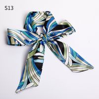 Women's Fashion Lattice Chains Print Polyester Printing Silk Scarves sku image 11