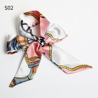 Women's Fashion Lattice Chains Print Polyester Printing Silk Scarves sku image 1