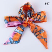 Women's Fashion Lattice Chains Print Polyester Printing Silk Scarves sku image 62