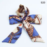 Women's Fashion Lattice Chains Print Polyester Printing Silk Scarves sku image 17