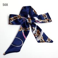 Women's Fashion Lattice Chains Print Polyester Printing Silk Scarves sku image 63