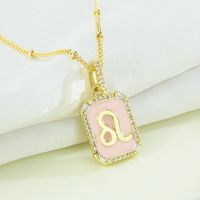 Fashion Constellation Copper Gold Plated Zircon Pendant Necklace sku image 6